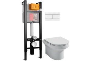 Комплект Jacob Delafon Elite E21755RU-00 кнопка белая