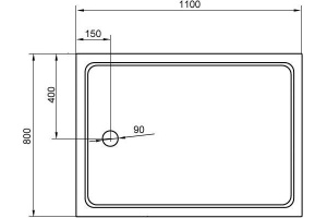 Душевой поддон Cezares TRAY 80x110 см (TRAY-A-AH-110/80-15-W) - 3