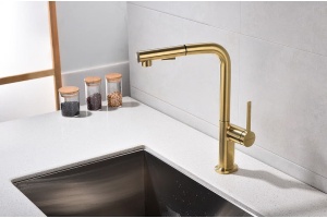 Смеситель для кухни Paulmark Neo брашированное золото - 2