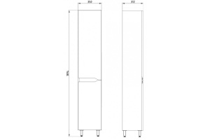 Шкаф-пенал АСБ-Мебель Бари 35 напольный белый - 3