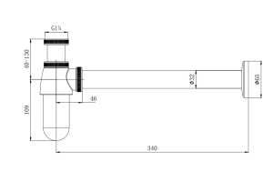 Сифон AQUATEK AQ6011MB, матовый черный - 2