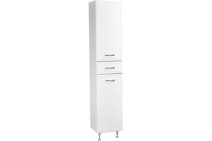 Шкаф-пенал Stella Polar Концепт 36 с бельевой корзиной белый