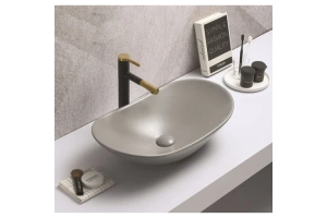 Раковина накладная CeramaLux NC 61.5 см светло-серый матовый (7811AMH-5) - 2