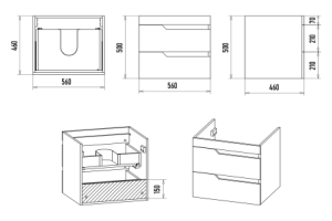 Тумба с раковиной Misty Софт 60 белая глянцевая - 3