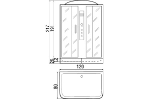 Душевая кабина с поддоном River Sena 120/80/24 МТ (10000001253) - 3