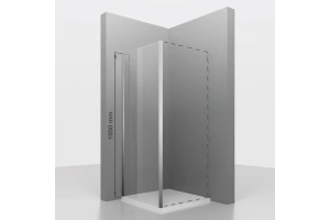 Боковая стенка RGW Z-050-2 100х195 профиль хром стекло прозрачное - 2