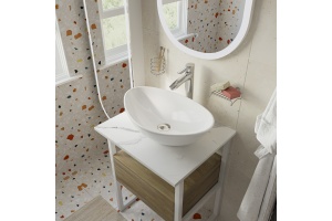 Мебель для ванной DIWO Элиста 60 светлое дерево с раковиной Moduo 55 Leaf - 3