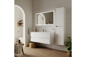 Тумба с раковиной Sancos Cento 120 см белый глянец - 2