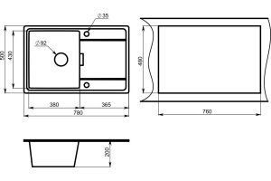 Мойка кухонная Granula GR-7804 черный - 2