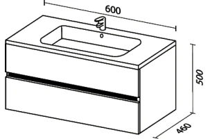 Тумба под раковину Sanvit Кубэ-2 60 белый глянец - 3