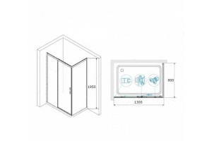 Душевой уголок RGW Leipzig LE-41-1B 130х80 профиль черный стекло прозрачное - 3