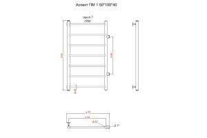Полотенцесушитель водяной Тругор Аспект ПМ 1 50*100*40 (ЛЦ6) - 2