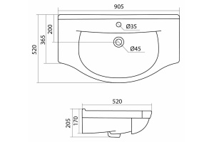 Раковина мебельная Style Line Эльбрус 90 белый - 3