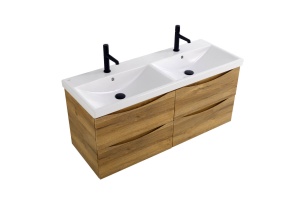 Тумба с раковиной BelBagno Marino-Cer 120 с двумя чашами светлое дерево - 2