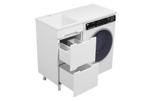 Тумба под стиральную машину Misty Байкал 40 белая глянцевая - 2