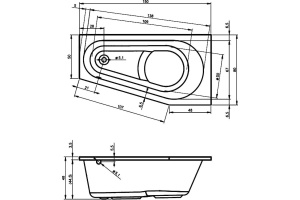 Акриловая ванна Riho Delta 150 L