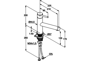 Смеситель Kludi Steel для кухонной мойки 44850F860 - 2