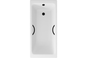 Чугунная ванна Delice Parallel 150x70 DLR220503RB с черными матовыми ручками без антискользящего покрытия