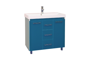 Джулия QVATRO - 90 Тумба с 3 ящ. ПРЯМАЯ синяя