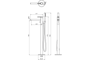 Смеситель напольный для ванны с душем Excellent Pi белый матовый - 2
