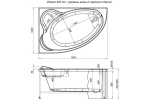 Акриловая ванна Aquanet Mayorca 150x100 L - 3