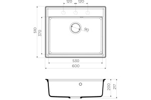 Мойка кухонная Omoikiri Daisen 60-GR leningrad grey - 2