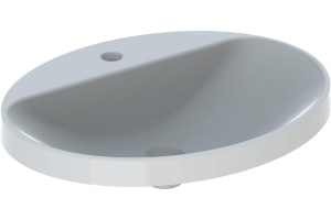 500.726.01.2 Geberit VariForm Раковина встраиваемая в столешницу овальной формы, 60х48 см, с отв. под смеситель, без отв. перелива