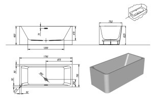 Ванна акриловая Kolpa San Elektra SP 175X75 белый - 3