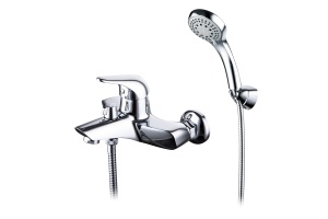 Смеситель Lemark Poseidon LM4214C для ванны с коротким изливом, дивертор с кер. пласт, хром