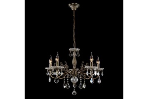 Подвесная люстра Eurosvet Elisha 3281/5 античная бронза/прозрачный хрусталь Strotskis - 2