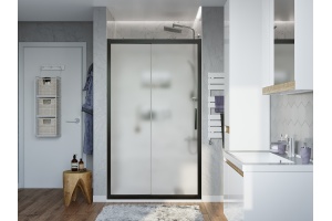 Душевая дверь в нишу STWORKI Стокгольм DE019D2150200 150 см профиль черный матовый, стекло матовое - 2