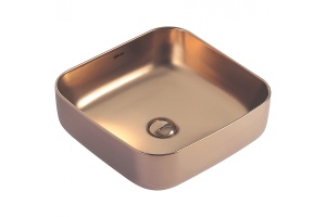 Накладная раковина Abber Rechteck 39 розовое золото матовое