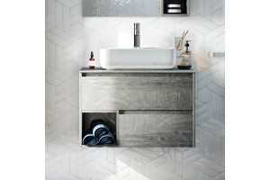 Тумба с раковиной STWORKI Карлстад 75 дуб рошелье, роверелла