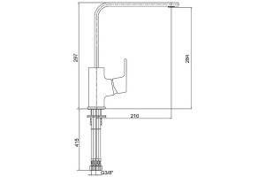 Смеситель E.C.A. Tiera для кухонной мойки 102118123EX - 2