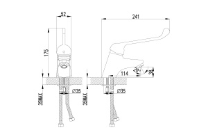 Смеситель Lemark Project для медицинских учреждений LM4606C - 2