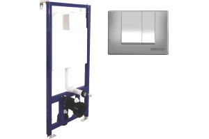 Система инсталляции для унитазов Berges Wasserhaus Novum 040242 с кнопкой смыва, матовый хром