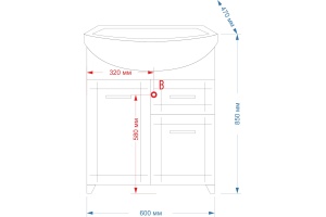 Тумба для комплекта Misty Уют 60 с 1 ящиком белая - 3