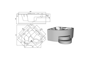 Акриловая ванна Kolpa San Gaia 160х160 белая - 3