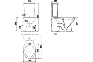 Унитаз-компакт Creavit Pitta PA311 - 2