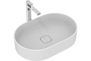 T298101 STRADA II Oval Vessel Умывальник 60 см без отверстия под смеситель, для монтажа с мебелью, без отверстия перелива, с керамической накладкой