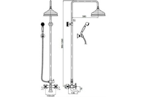 Душевая стойка Cezares Retro C CVD2 01 - 2