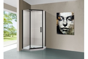 Душевой уголок Vincea Stresa VSP-1S900CLB 90x90, профиль чёрный, стекло прозрачное - 2