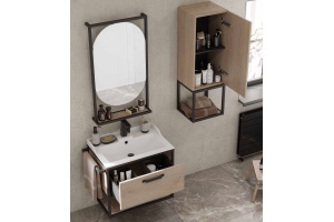 Зеркало Aquaton Лофт Фабрик 50 светлое дерево - 3