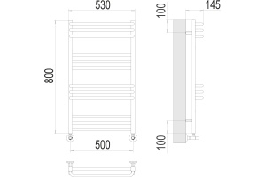 Водяной полотенцесушитель Terminus Соренто П12 500х800 Хром - 3