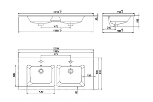 Мебельная раковина Opadiris Ibiza 121 белая - 2