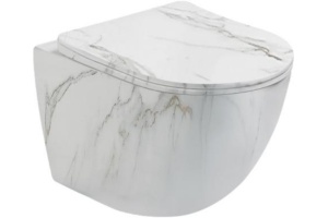 Унитаз подвесной SantiLine SL-5005MRB с микролифтом, под мрамор