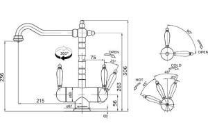 Смеситель Omoikiri Amagasaki A для кухонной мойки - 3