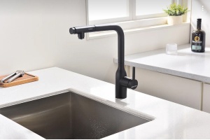 Смеситель для кухни Paulmark Viper темно серый - черный матовый - 2