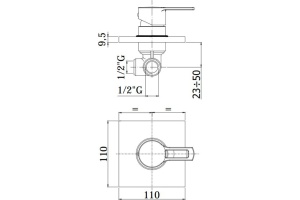 Смеситель Paffoni Ringo RIN010NO/M С ВНУТРЕННЕЙ ЧАСТЬЮ, для душа - 2