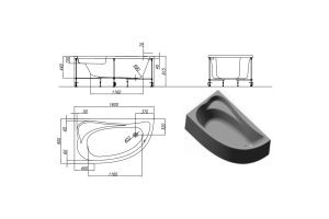 Акриловая ванна Kolpa San Calando 160х90 правая белая - 3